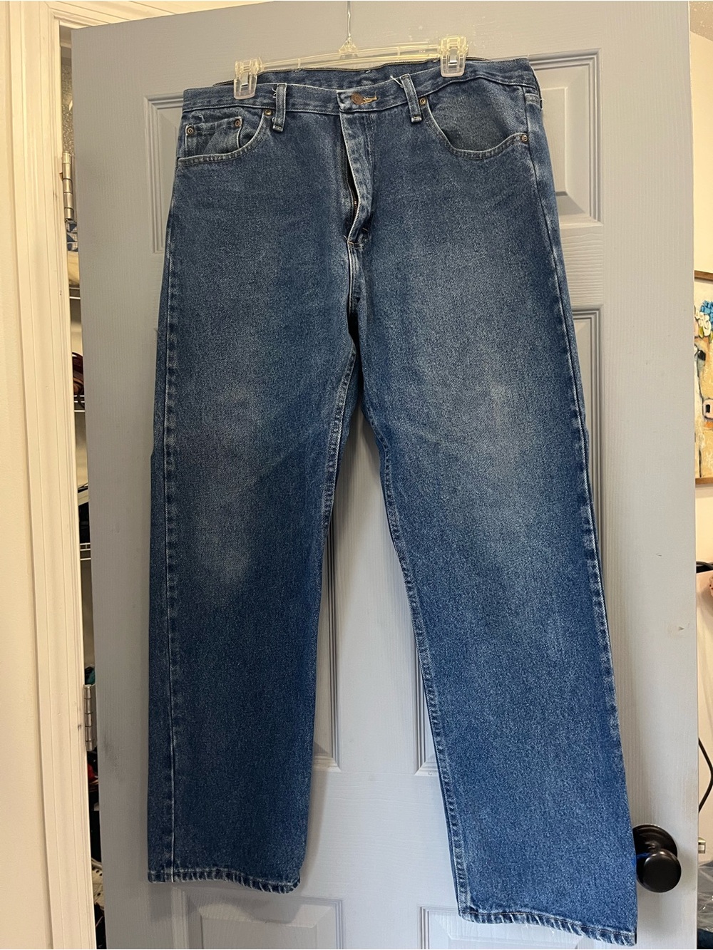 Wrangler Men's Straight-Leg Denim Jeans in Medium Blue
